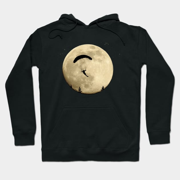 Speed Flying Moon Speed Riding Paraglider Hoodie by BurunduXX-Factory